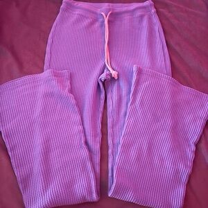 Blue Waffle Knit Lounge Pants